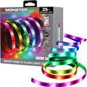 Monster Smart RGB+IC LED Strip Lights 25ft Sound Reactive Strip Lights for Bedroom, App & Voice Control, RGB Light Strip for Room, Alexa Google Home, Razer Chroma Sync - 230 RGB+IC LED Lights