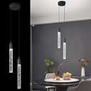 Modern Light Fixture Kitchen Island Pendant Light Dimmable LED Black Pendant Lights Mini Crystal Pendant Lighting for Bedroom Dining Room Living Room2-Light