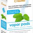 Crane Menthol-Eucalyptus Universal Vapor Pads, 12 Pack, for use Droplets, Corded Inhaler, Warm Mist humidifier (White)