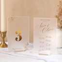 UNIQOOO 2" Clear Acrylic Stand | 10 Pack 2.8mm Slot Wedding Sign Holders, Perfect for Wedding, Table Number, Exhibition, Office, Restaurant, Business