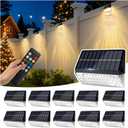 LumiZen Solar Fence Lights 12 Pack, 12 Modes RGB Color Glow LED Solar Lights with Remote Dimmable Outdoor Waterproof，Dusk to Dawn Solar Light for Patio, Backyard, Deck, Fence, Railing,Wall,Step