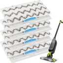 Reusable Replacement Pads Fit Shark Vac Mop VM252 VM251 VM250 VM200 VM190 VC205 QM250, Reusable Wet and Dry Mop Pads, Vacuum Mopping Pad Refills for Hard Floor Cleaning - Set Of 4