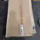 Bamboo Foot Stools Ottoman, Gray Cushion & Brown Wood Legs, Small Ottoman Foot Rest for Couch 9.8"D x 15.2"W x 11.8"H