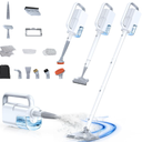 Steam Mop with Detachable Handheld Steam Cleaner, 10-in-1 Multi Accessories, Quick 10s Heat, 350ml and 2-Level Steamer for Cleaning Floor, Carpet, BBQ Grill, Tile, and Grout, Gray