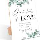 2 x Generations Of Love Sign, Greenery Wedding Ceremony Sign, Pack of 1 Wooden Tabletop Sign with Stand, Wedding Supplies, Engagement and Reception Wedding Decorations - LD34