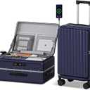 SKYROMER 20 Inch carry on luggage 22x14x9 airline approved Hard Shell Spinner Suitcase Top Opening Aluminum Frame Travel Luggage Suitcases for Woman Men Gifts (Blue)