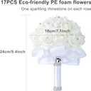 Wedding Bouquets for Bride, Wedding Bouquet BridesmaidBridesmaid Holding Flowers for Wedding Decoration (White+White)