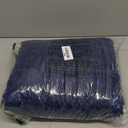 Shaggy Set 2 piece, Plush Chenille Bathroom Mats with Non-slip Backing, Absorbent Rugs (24x16 + 32x20), Navy Blue