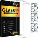 SIBEITU 3 Pack Screen Protector for iPhone 12 Pro Max with 3 Pack Camera Lens Tempered Glass Protector, 6.7 Inch HD Clear Tempered Glass Film 9H Hardness, Scratch Resistent, No Air Bubbles