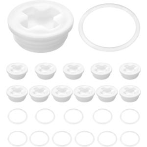 QWORK Bung Cap with 2" Thread Size for 55 Gallon Plastic Drums, 24 Pack Poly Buttress Drum Bung, Fine and Coarse Thread