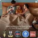Bedsure King Size Sheets Set, Cooling Sheets for Hot Sleepers, Rayon Derived from Bamboo, PureWoven, Breathable & Soft, Deep Pocket Up to 16 Inches, Hotel Luxury Silky Bedding, Khaki