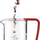 Bodum 34oz Brazil French Press Coffee Maker, High-Heat Borosilicate Glass, Red - Made in Portugal