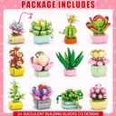 Partylamb 24 Packs Succulents Building Blocks Easter Gifts for Kids School Boys Girls, Artificial Botanical Toy EasterBasket Stuffers Exchange Gifts Classroom Prizes Birthday Party Favor Ages 6+