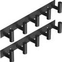 VAEHOLD Black Hat and Coat Wall Mount Rack 5 Hooks for Robes, Bags, Keys, and Towels Bathroom Towel Hanger Organizer (2 Pack)