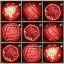 SHareconn 100MM/4 Inch 9PCS Large Christmas Balls Ornaments, Shatterproof Plastic Hanging Big Baubles Set for Xmas Tree Decoration Holiday Party Wedding Decorations with Hook,Red and Gold