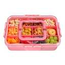 Xyptorix Snack Box Container for Kids - Adjustable 12-Compartment Snack Containers, Reusable Bento Box, Dishwasher Safe, BPA-Free, Perfect for School, Travel, Camping & Picnic, Pink