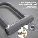 Sportneer Bike Lock - 17mm Shackle Heavy Duty Anti Theft Bike U Lock with 2 Keys - Bicycle U-Locks with Sturdy Mounting Bracket for Road, Mountain, Electric & Folding Bike, Size 7.76''x5.02'' (Gray)