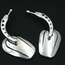 MT398B-CD Chrome Big Mirrors Compatible with 1984 and up Harley Davidson