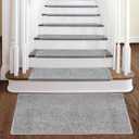 PURE ERA Carpet Stair Tread Landing Mat Tape Free Self Adhesive Non Slip Skid Resistant Indoor Doormat Area Rug Floor Mat for Kitchen Bathroom Workstations Washable 2' X 3' (Light Gray)