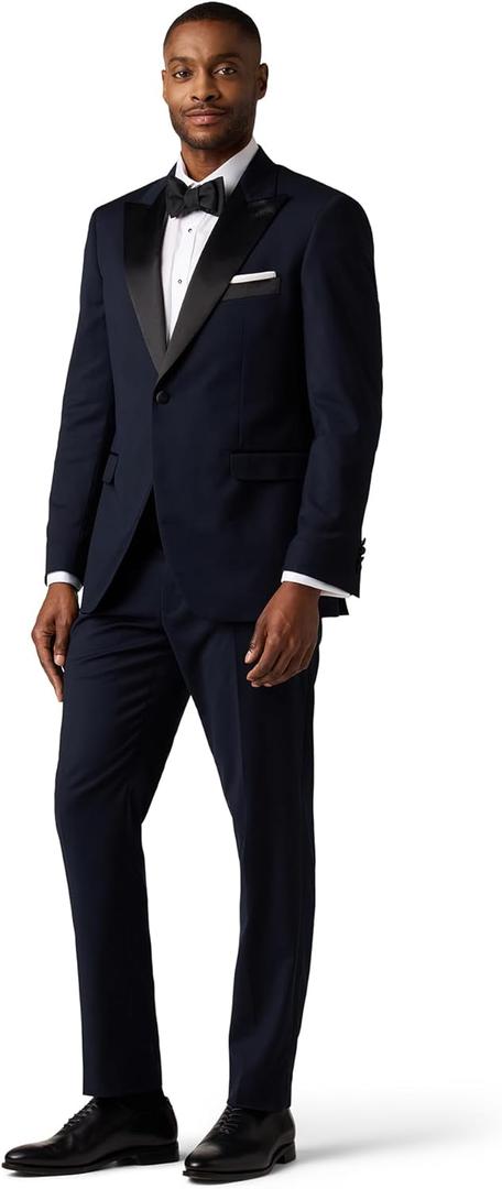 Alton Lane Mercantile Tuxedo Tailored Fit - Premium Quality Tuxedo for Men, Stylish and Elegant Formal Suit for Men (40, Navy)
