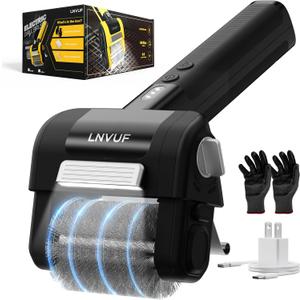 Electric Grill Brush, Grill Cleaner with LED Light, with 800 RPM Motor, 304 Removable Stainless Steel Brush Head, Cordless & Type-C Rechargeable for BBQ, Heavy Duty Grill Cleaning Tool (Black)