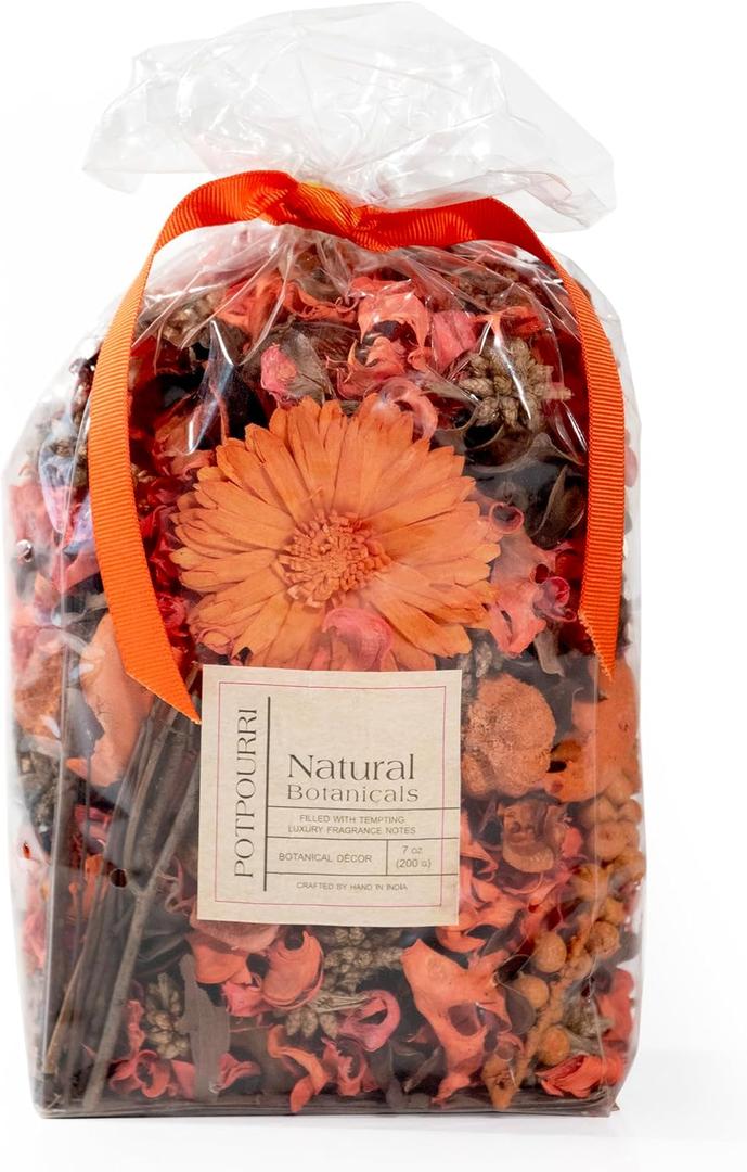 Fragrance Potpourri Bag Home Dcor | Floral Petals Vase & Bowl Filler Decoration (Orange)