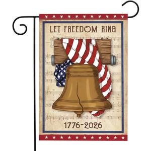 250 Years Anniversary USA Flag - 1776-2026 Memorial Day Garden Decor, Let Freedom Ring Patriotic Flags, Rustic USA Anniversary Flag, Double-sided Independence July 4th Garden Flags