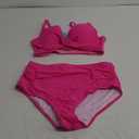 Yonique Women Underwire Bikini Set High Waisted Tummy Control Swimsuit 2 Piece Push Up Bathing Suit (X-Large, Hot Pink)
