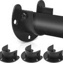 Closet Rod Bracket, 1 Inch Closet Rod Holders Pole Socket Bar Support Heavy Duty Stainless Steel for Closet Shower Wardrobe, Black, 4 Pack Black