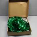 Pop Up Christmas Tree with Lights, 5FT Collapsible Tinsel Pencil Christmas Tree with White Ornaments and 8 Lighting Modes, Easy Setup and Organize for Home Office Party Holiday Decor