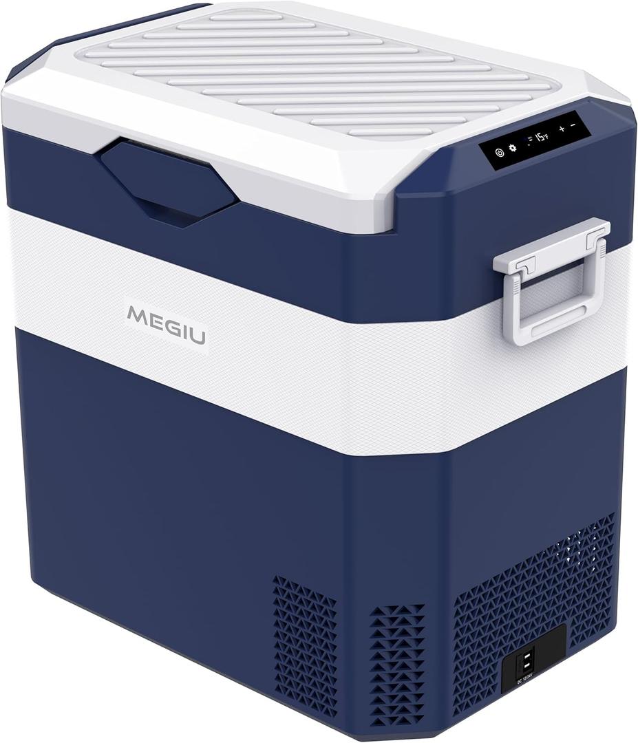 Megiu Car Fridge Portable 12V Refrigerator 45 Quart 12 Volt Freezer Compressor Cooler 12V/ 24V DC 110～240 V AC for Truck Van RV Camper SUV and Home Use
