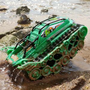 Ruko 1604 Amphibious Remote Control Car, Waterproof Eagle Monster Truck, 360 Rotating RC Tank, Full Throttle, Cool Tricks Track Toys for Age 3 4 5 6 7 8 Year Old Boys Girls Birthday Gifts, Green