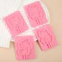 3 x 5 Pcs Christmas Lollipop Silicone Molds, Cute Christmas Stocking Santa Bear Cake Decoration Fondant Molds for Cupcake Toppings Biscuits Candy Chocolate Flower Paste Dough Clay Resin Modeling