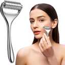 Varku Massage Roller, Face Acupressure Roller, Handheld Acupuncture Roller, Metal Handheld Acupressure Massager with 100 Trigger Points, Manual Massage Tool for Neck Arm Leg Foot