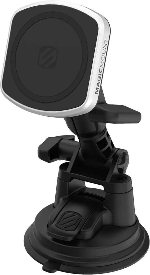 SCOSCHE MP2WDHD MagicMount Pro2 Heavy Duty, Extra-Strong Suction Cup Cell Phone Mount, Windshield/Dashboard Magnetic Phone Holder with Anti-Shake Stabilizer for iPhone, Android, Tablet, Car, Truck