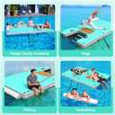 FBSPORT 8FT/10FT Inflatable Floating Dock Platform with Dog Boat Ramp