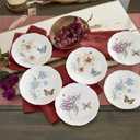 Lenox Dinnerware Set, Butterfly Meadow 6-Piece Tidbit Plate Set, Service For 6, Durable Porcelain Appetizer Plates, Dishwasher And Microwave Safe, Ceramic Plates, Salad Plate (Assorted, 6 Piece)