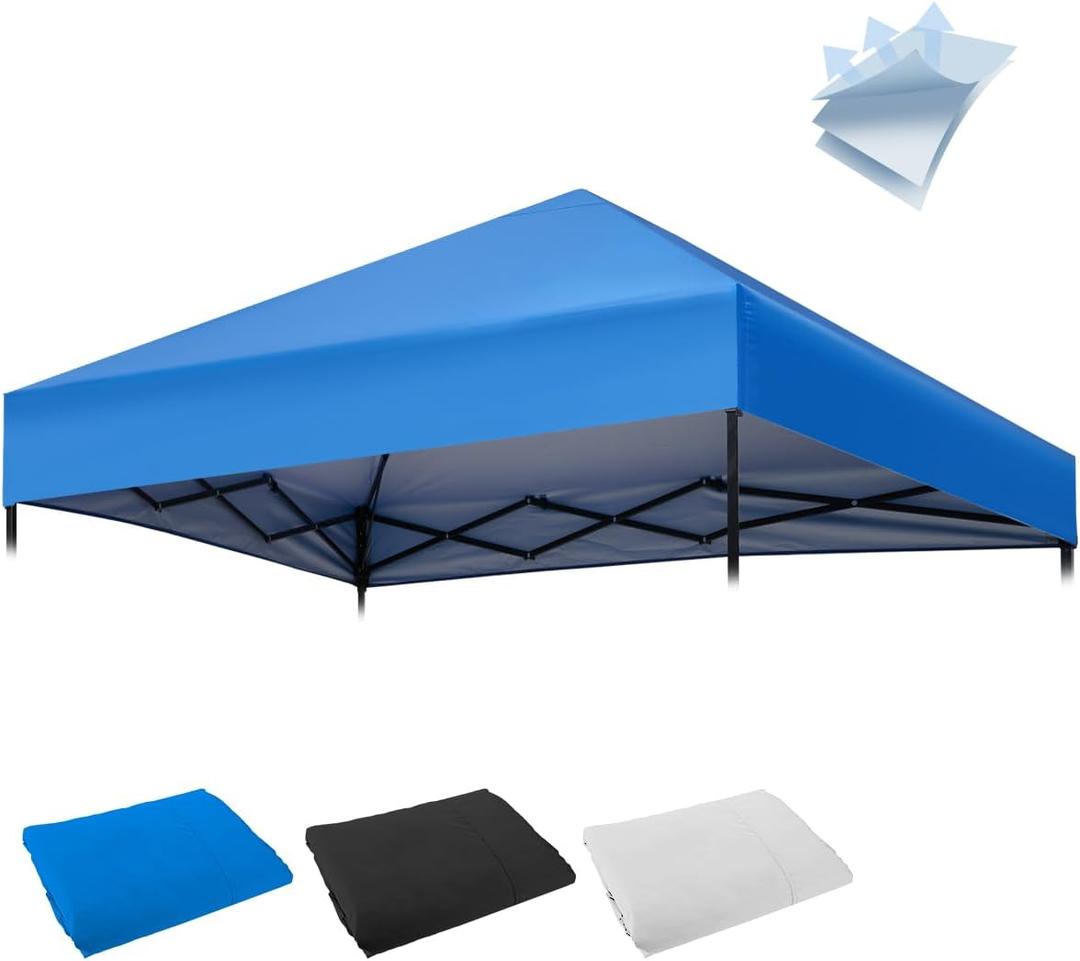 10×10FT Canopy Tent Replacement Top, Instant Pop Up Canopy Straight Leg Replacement Cover for Outdoor Garden Picnic, Camping(Blue, 10x10FT)