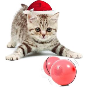 YOFUN Smart Interactive Cat Toy - Upgraded 360 Degree Self Rotating Ball, USB Rechargeable Pet Toy, Build-in Spinning Led Light, Stimulate Hunting Instinct for Your Kitty (Pink)