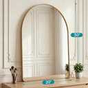 OLIXIS 36x24 Inch Arched Bathroom Wall Mirror, Rounded Rectangle, Gold