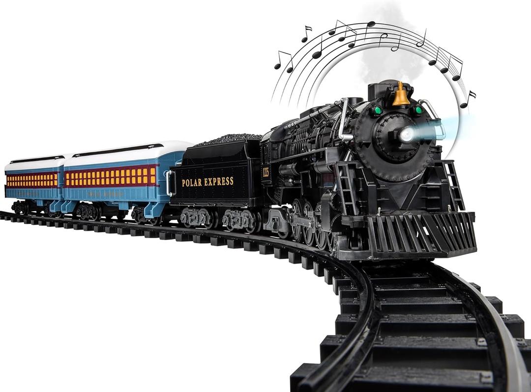 Lionel Battery-Operated The Polar Express Toy Train Set with Bluetooth, Locomotive, Train Cars, & Track with Authentic Train Sounds, Lights, & Water Vapor Smoke Effects for Kids 4+