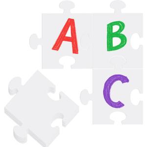 30 Pack Large Blank Jigsaw White Puzzles 8 x 9 Inch White Cardboard  Make Your Own Puzzle Pieces for Drawing & Coloring, DIY Arts and Crafts for Kids & Adults, Classroom Projects, Party Favors