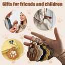 2 x 8PCS Dog Hair Keychain, Pet Fur Keepsake, Cat Paw Print Shaped Leather Keys Holder Memorial Charm Gifts, Animal Lover Storage Chain Purse, Refillable Collection Ornament Remembrance Bag