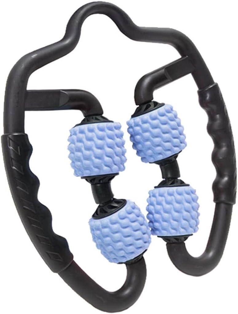 4 Wheels Foam Roller Muscle Massager for Leg Neck Hand Arm,Trigger Point Muscle Relax Massager Indoor Sports Yoga Bodybuilding Equipment (Blue)