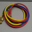 3 Pieces AC Manifold Gauge Hose Kit for R410a R22 R134a R404a, 1/4" Thread Automotive Air Condition Refrigerant R410a A/C Charging Hose with 5ft Hoses