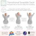SwaddleDesigns Transitional Swaddle Sack, Arms Up Half-Length Sleeves & Mitten Cuffs, Swaddle for Newborn Transition to Baby Sleep Sack Wearable Blanket, Medium, 3-6 Month, 14-21 lb, Heathered Gray