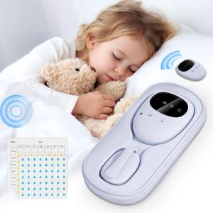 Bed Wetting Alarm for Boys and Girls - Wireless Pee Alarm with Magnetic Sensor, Sound Mode, and Strong Vibration for Kids, Adults, Elderly (White)