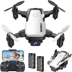 SIMREX X300C Mini Drone with Camera 720P HD FPV, RC Quadcopter Foldable Drone With Altitude Hold, 3D Flip, Headless Mode, Gravity Control and 2 Batteries, Gifts for Kids, Adults, Beginner (White)