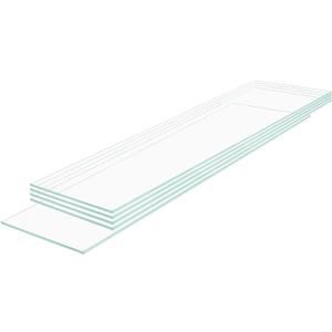 10" W x 36" L - 5 PCS Rectangle Tempered Glass Shelf Set,Glass Shelves of Wall Without Frame