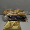 TaoBary 50 Pcs Gift Bags and Gold Wrapping Paper Set Bags for Bottle Bulk 4 x 5 x 13 Inch Champagne Gift Paper Sack with Handles for Christmas Appreciation Wedding Anniversary(black,30 Pcs)